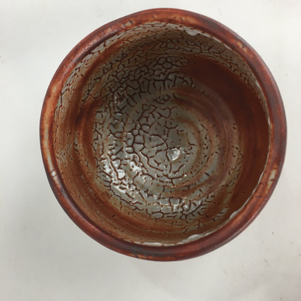 Japanese Ceramic Tea Bowl Wooden Box Kogen Kiln Aka-Shino Ware Chawan PX547
