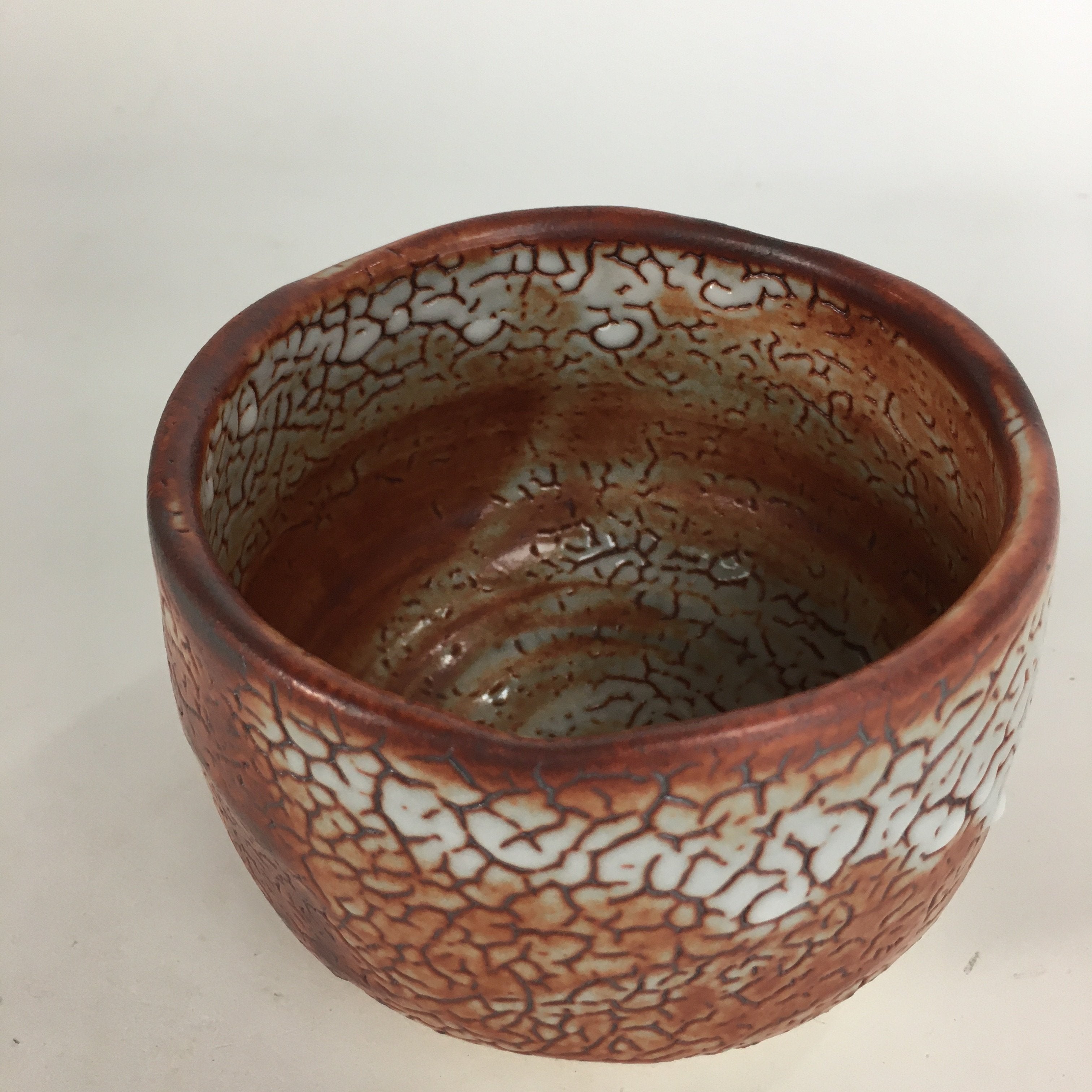 Japanese Ceramic Tea Bowl Wooden Box Kogen Kiln Aka-Shino Ware Chawan PX547