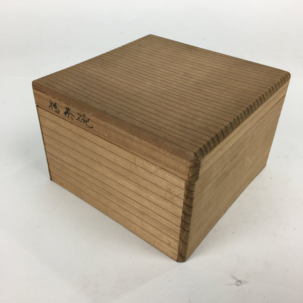 Japanese Ceramic Tea Bowl Wooden Box Kyo Ware Green Tea Bowl Otafuku Lady PX561