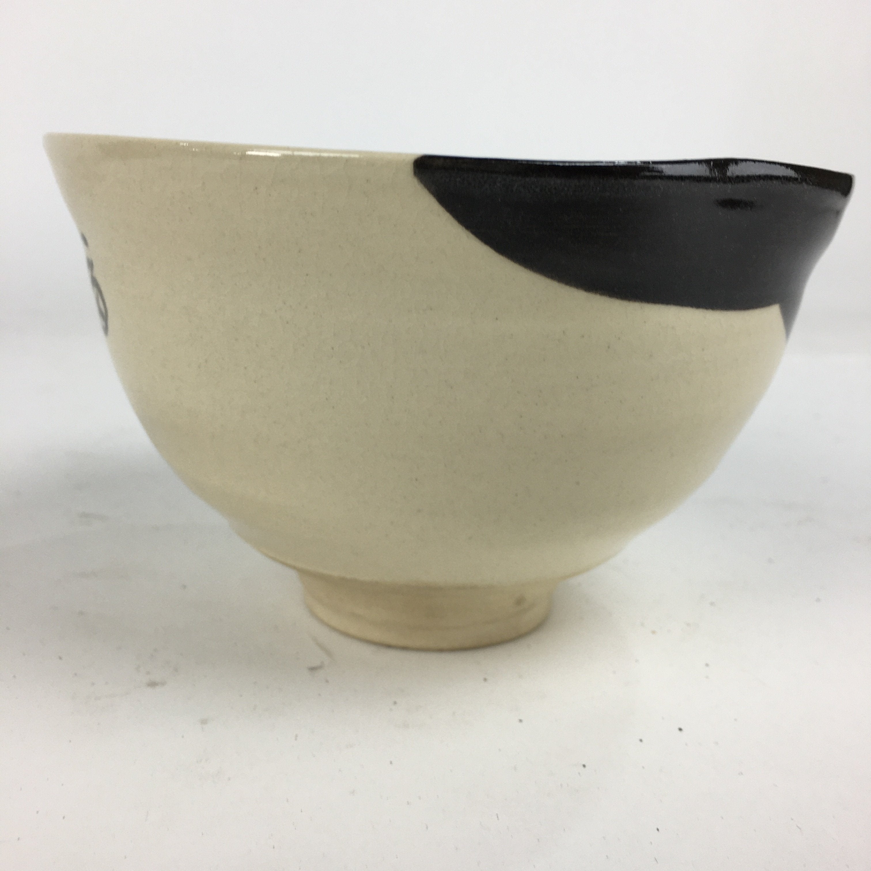 Japanese Ceramic Tea Bowl Wooden Box Kyo Ware Green Tea Bowl Otafuku Lady PX561