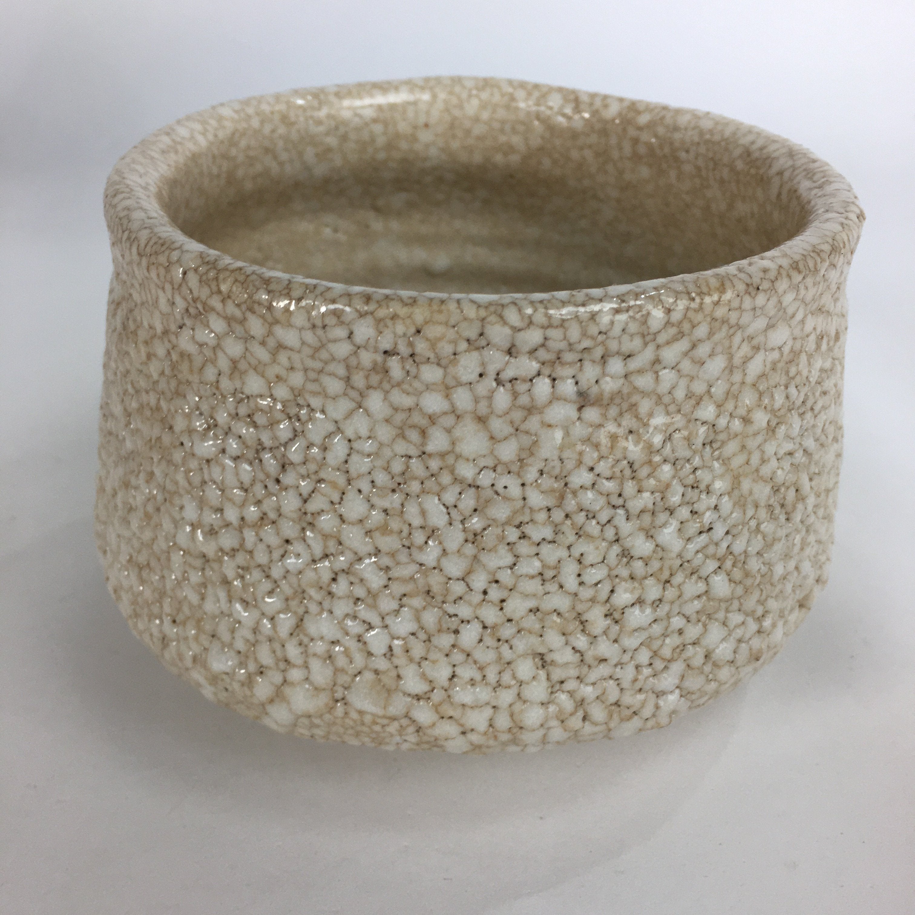 Japanese Ceramic Tea Bowl Wooden Box Mayama Kiln Shino Ware Chawan Pottery PX546