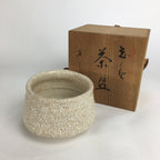 Japanese Ceramic Tea Bowl Wooden Box Mayama Kiln Shino Ware Chawan Pottery PX546