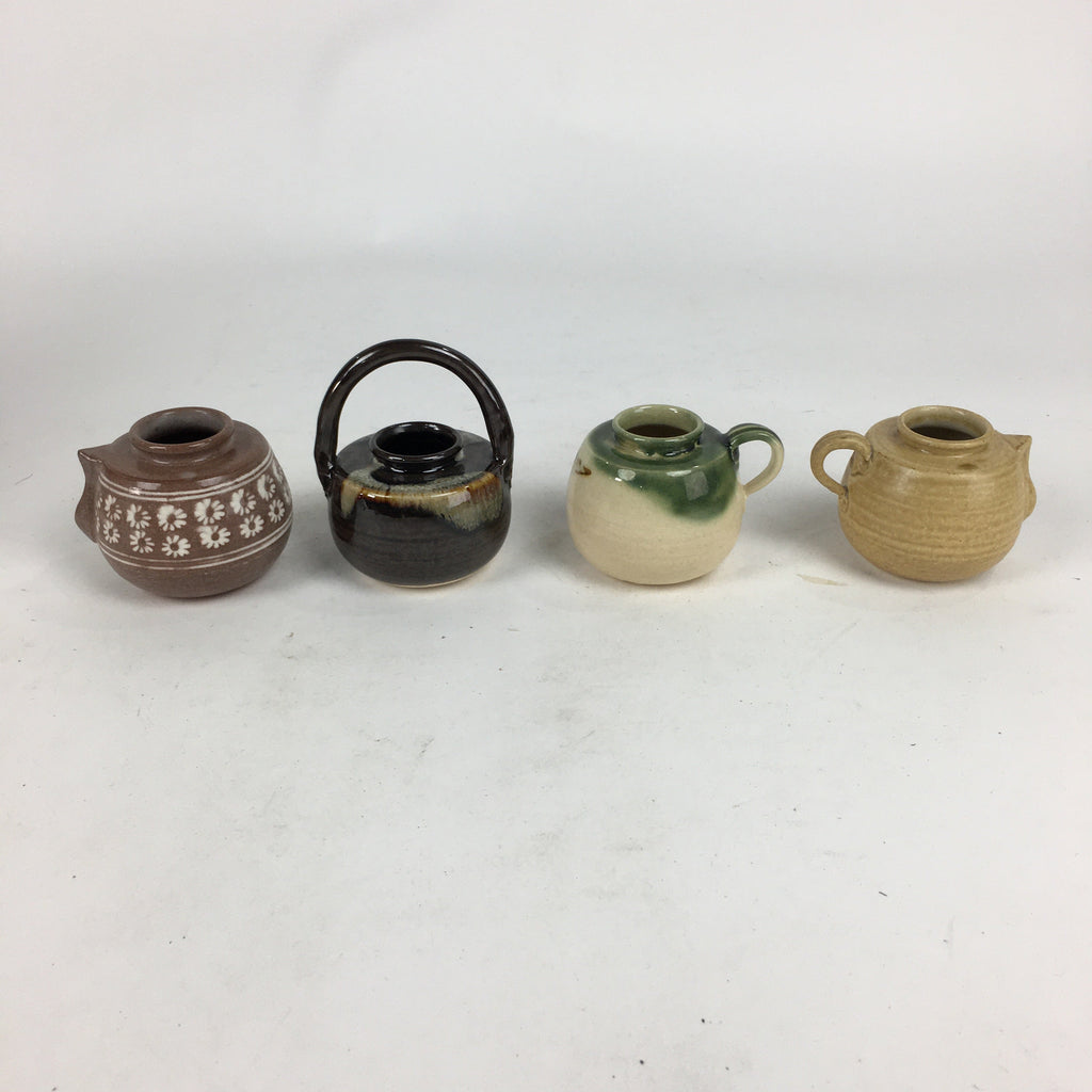 Japanese Ceramic Tea Caddy 4pc Set Vtg Chaire Container Sado Ceremony PX583