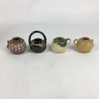 Japanese Ceramic Tea Caddy 4pc Set Vtg Chaire Container Sado Ceremony PX583