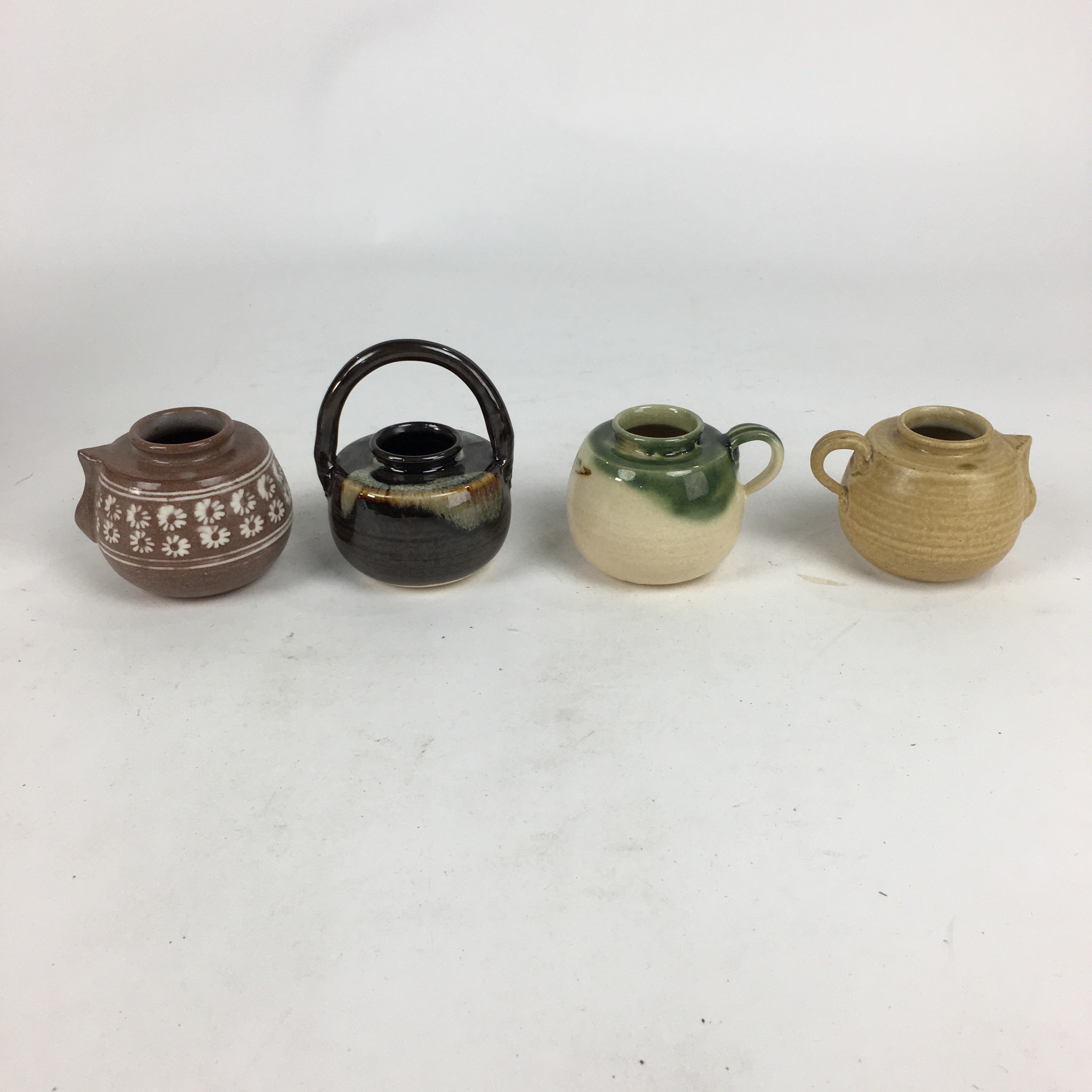 Japanese Ceramic Tea Caddy 4pc Set Vtg Chaire Container Sado Ceremony PX583