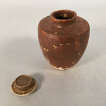 Japanese Ceramic Tea Caddy Vtg Chaire Brown Natsume Sado Ceremony NM79
