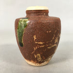 Japanese Ceramic Tea Caddy Vtg Chaire Brown Natsume Sado Ceremony NM79
