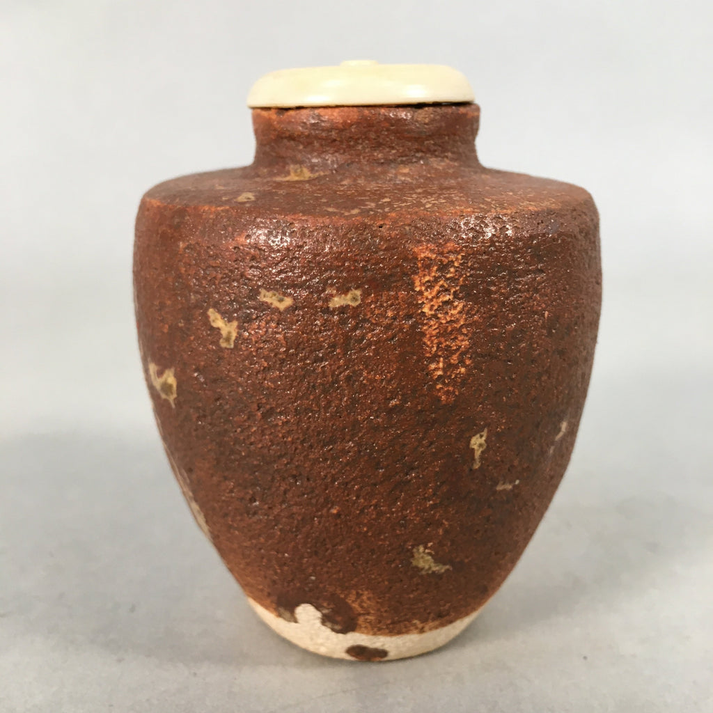Japanese Ceramic Tea Caddy Vtg Chaire Brown Natsume Sado Ceremony NM79