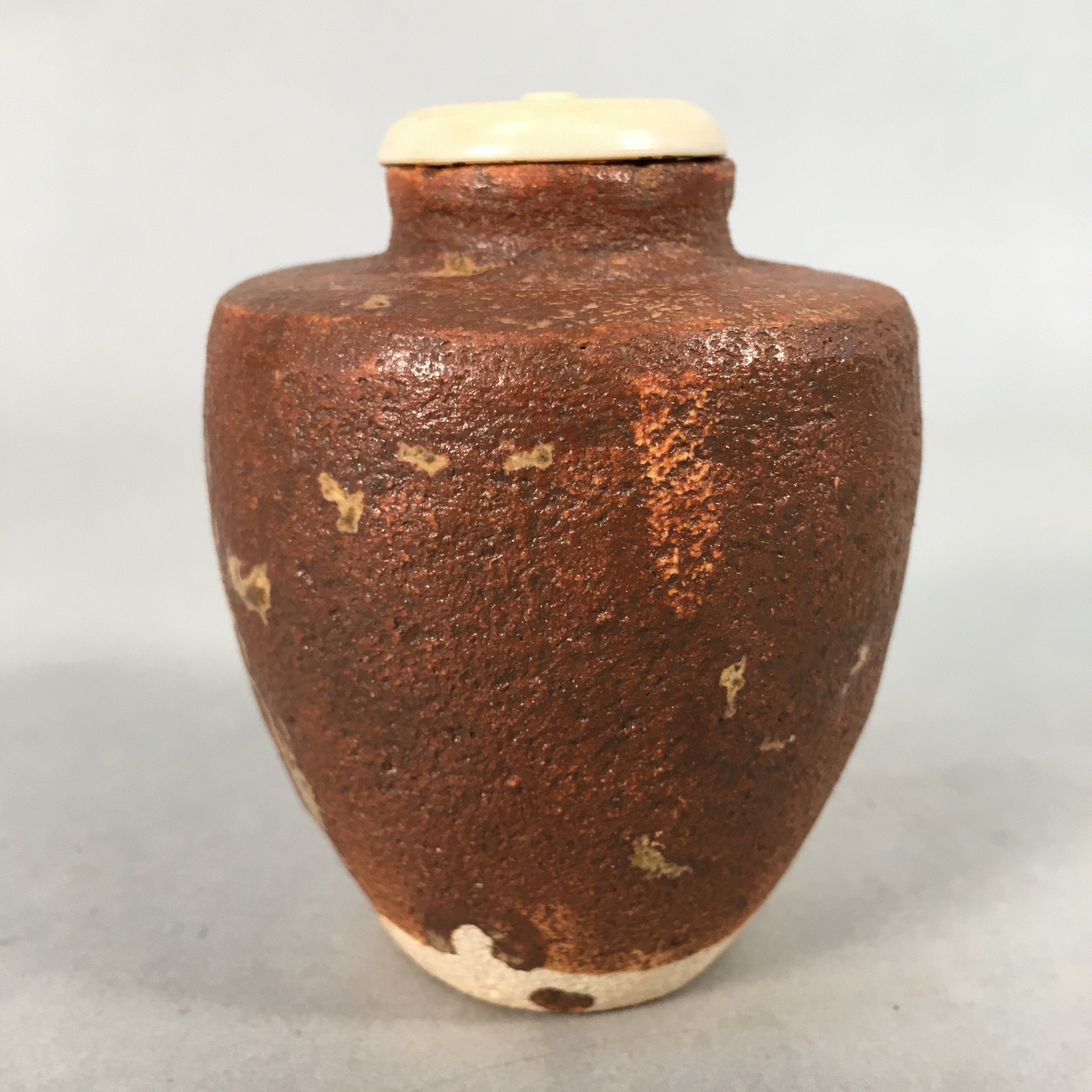 Japanese Ceramic Tea Caddy Vtg Chaire Brown Natsume Sado Ceremony NM79