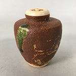 Japanese Ceramic Tea Caddy Vtg Chaire Brown Natsume Sado Ceremony NM79