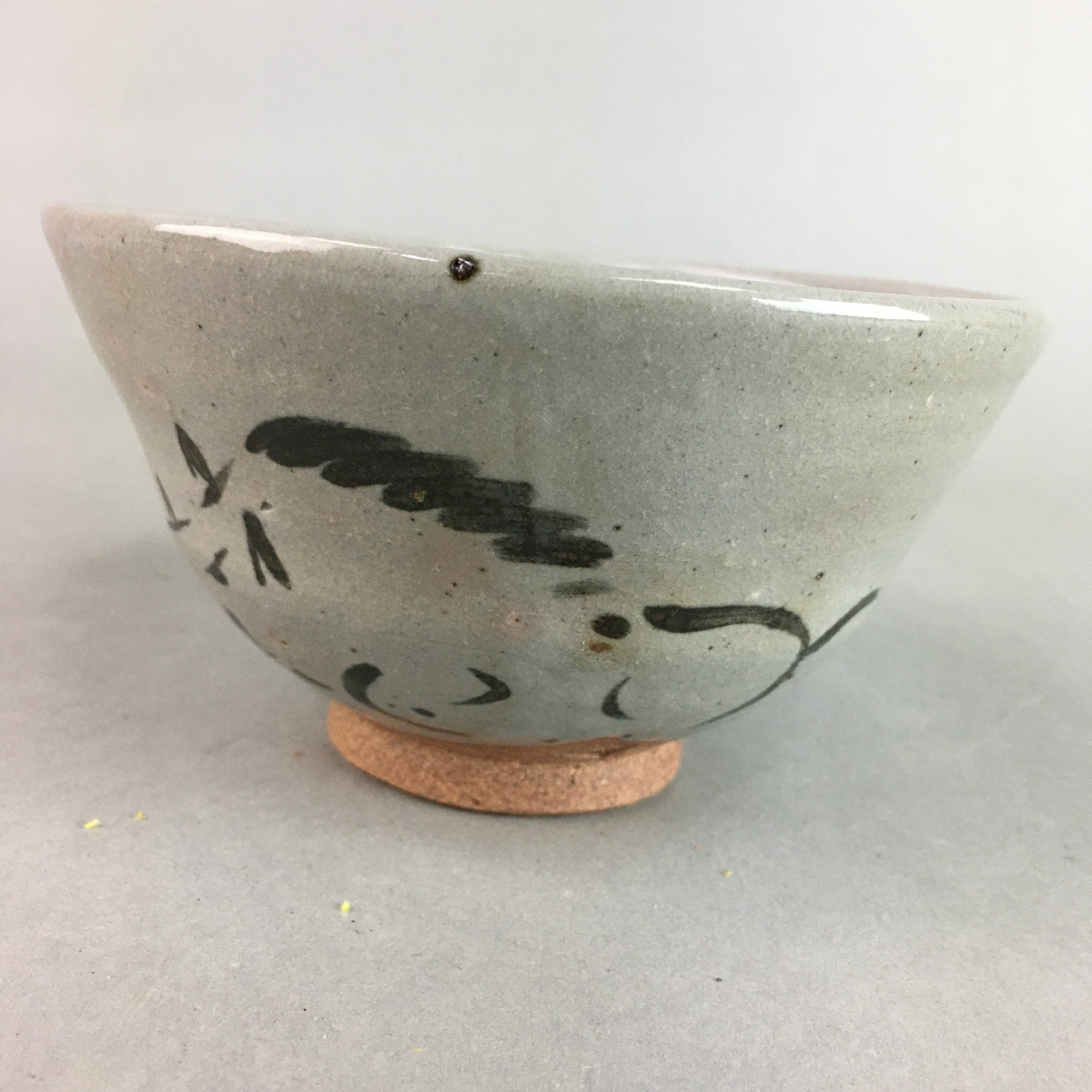 Japanese Ceramic Tea Ceremony Bowl Chawan Box Vtg Pottery Gray Zodiac PX441