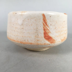 Japanese Ceramic Tea Ceremony Bowl Chawan Shino ware Vtg Pottery GTB679