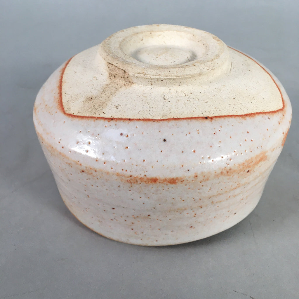 Japanese Ceramic Tea Ceremony Bowl Chawan Shino ware Vtg Pottery GTB679