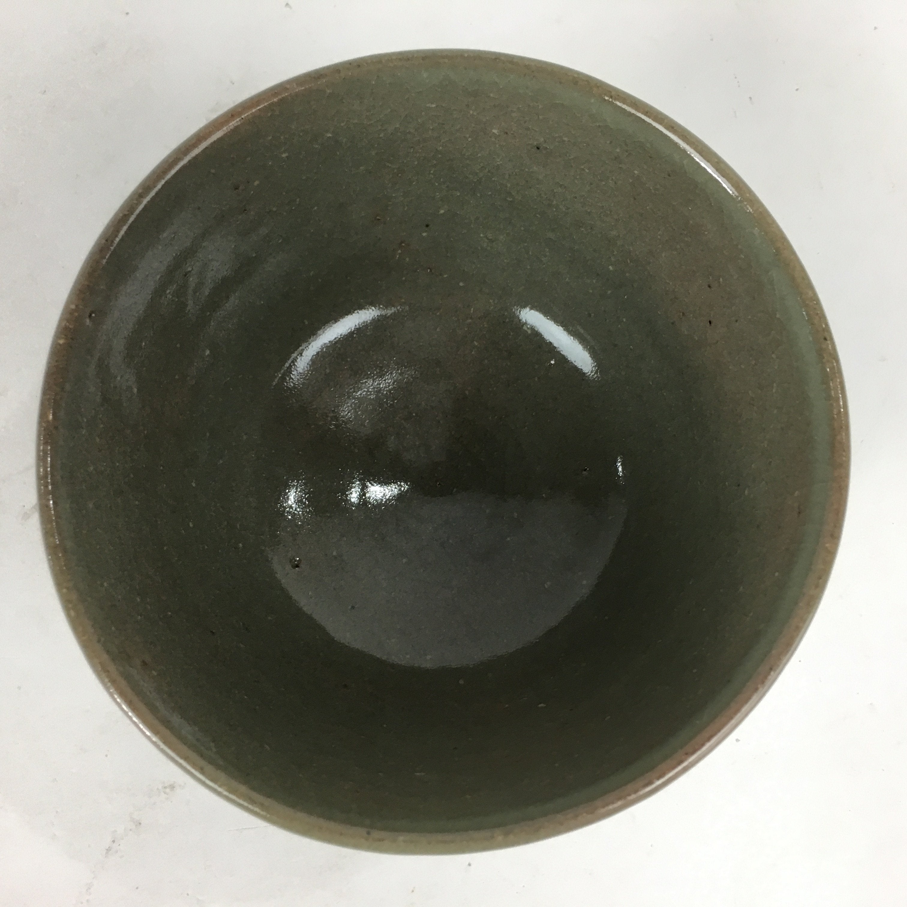 Japanese Ceramic Tea Ceremony Bowl Chawan Vtg Brown Pottery Crane GTB749