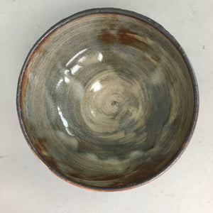 Japanese Ceramic Tea Ceremony Bowl Chawan Vtg Gray Brown Pottery GTB639