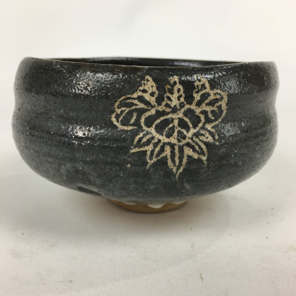 Japanese Ceramic Tea Ceremony Bowl Chawan Vtg Green Tea Family Crest GTB836