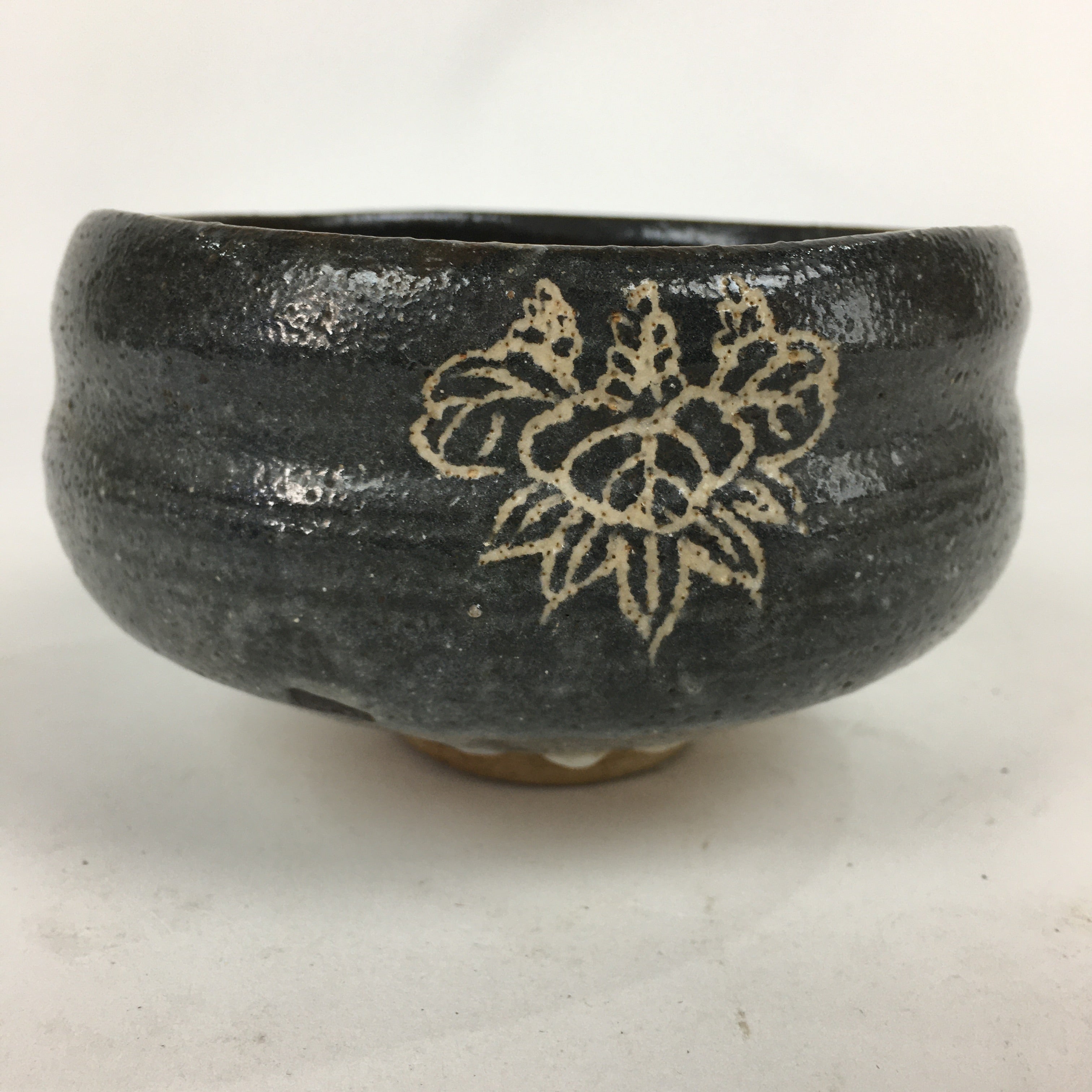 Japanese Ceramic Tea Ceremony Bowl Chawan Vtg Green Tea Family Crest GTB836