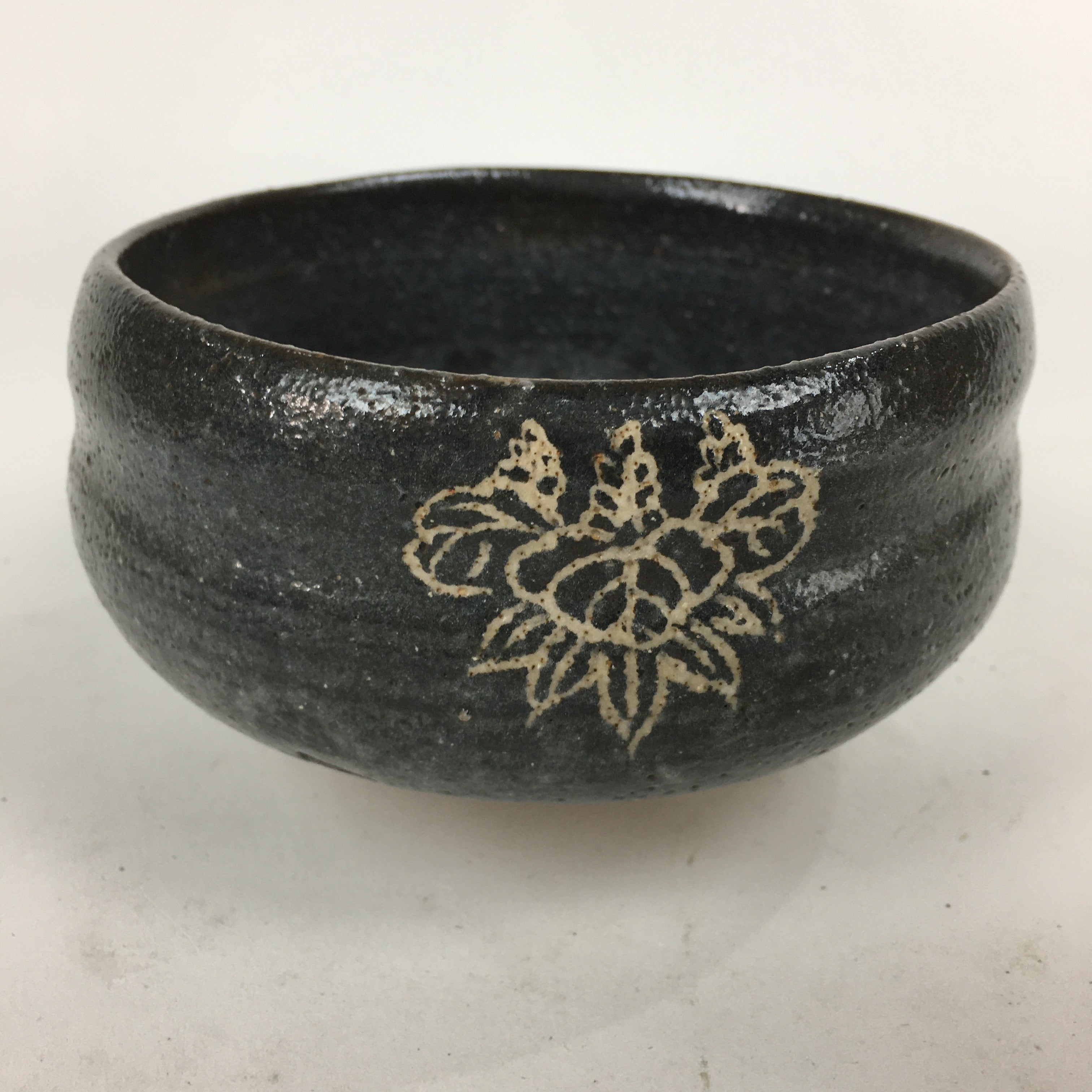 Japanese Ceramic Tea Ceremony Bowl Chawan Vtg Green Tea Family Crest GTB836