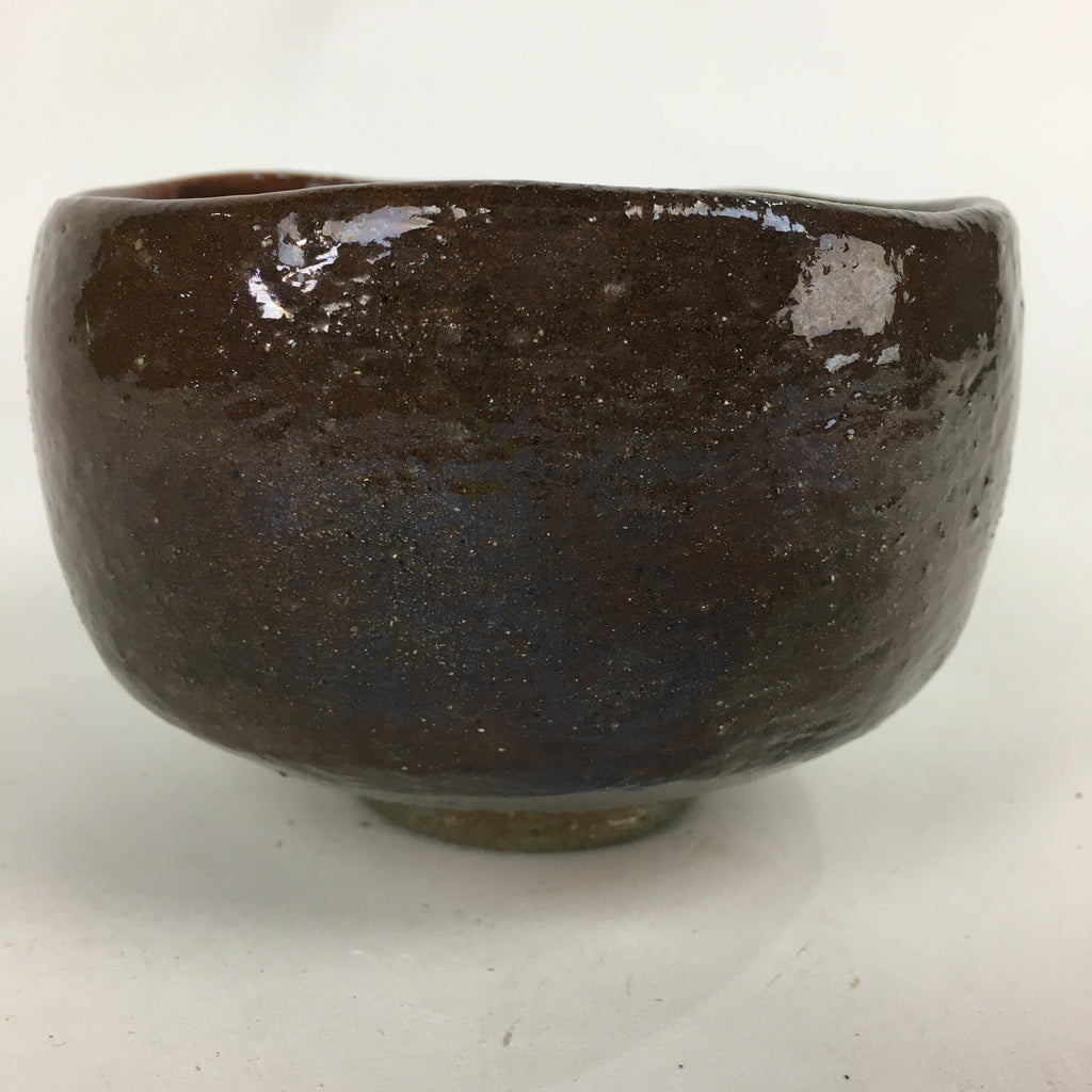 Japanese Ceramic Tea Ceremony Bowl Chawan Vtg Matcha Brown GTB835