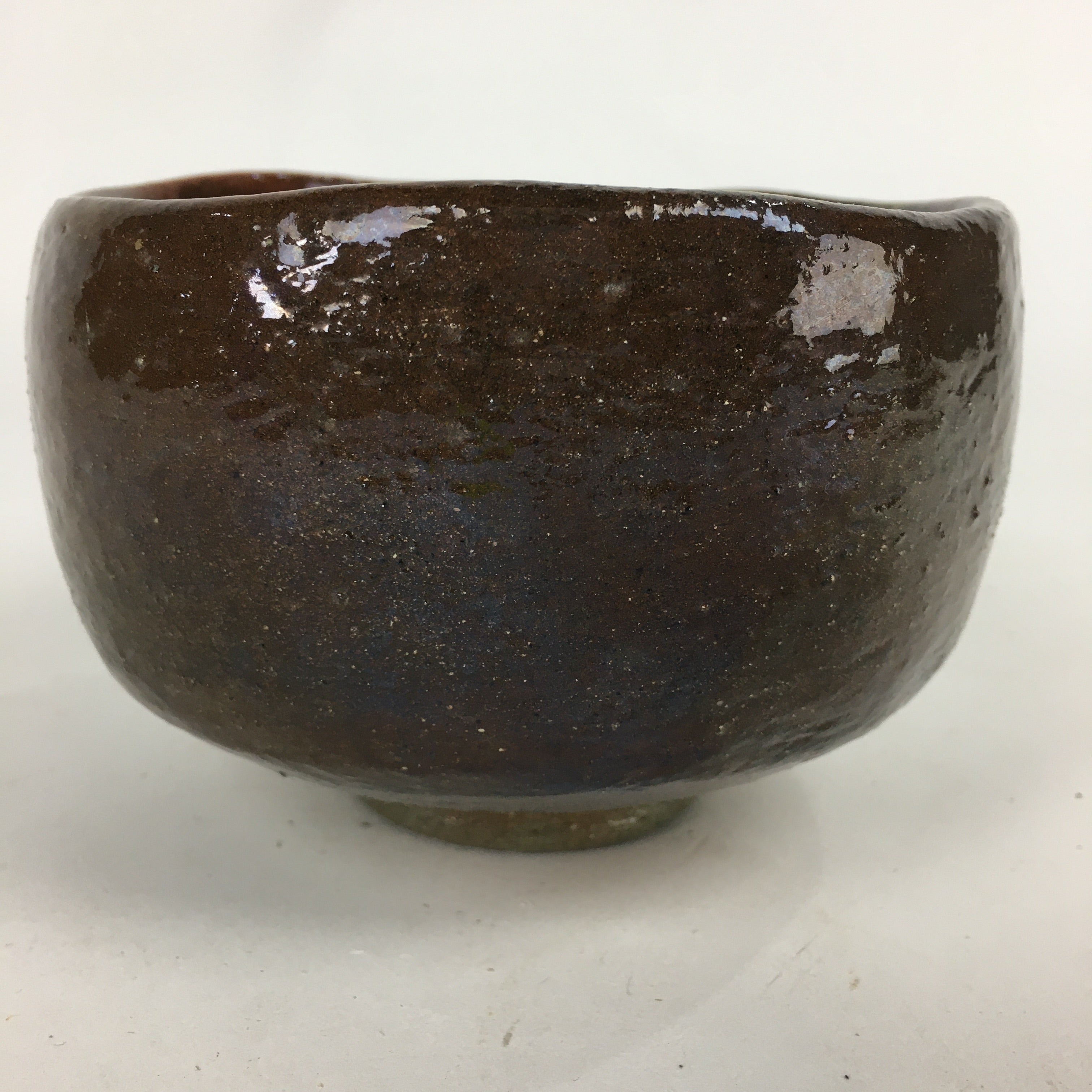 Japanese Ceramic Tea Ceremony Bowl Chawan Vtg Matcha Brown GTB835