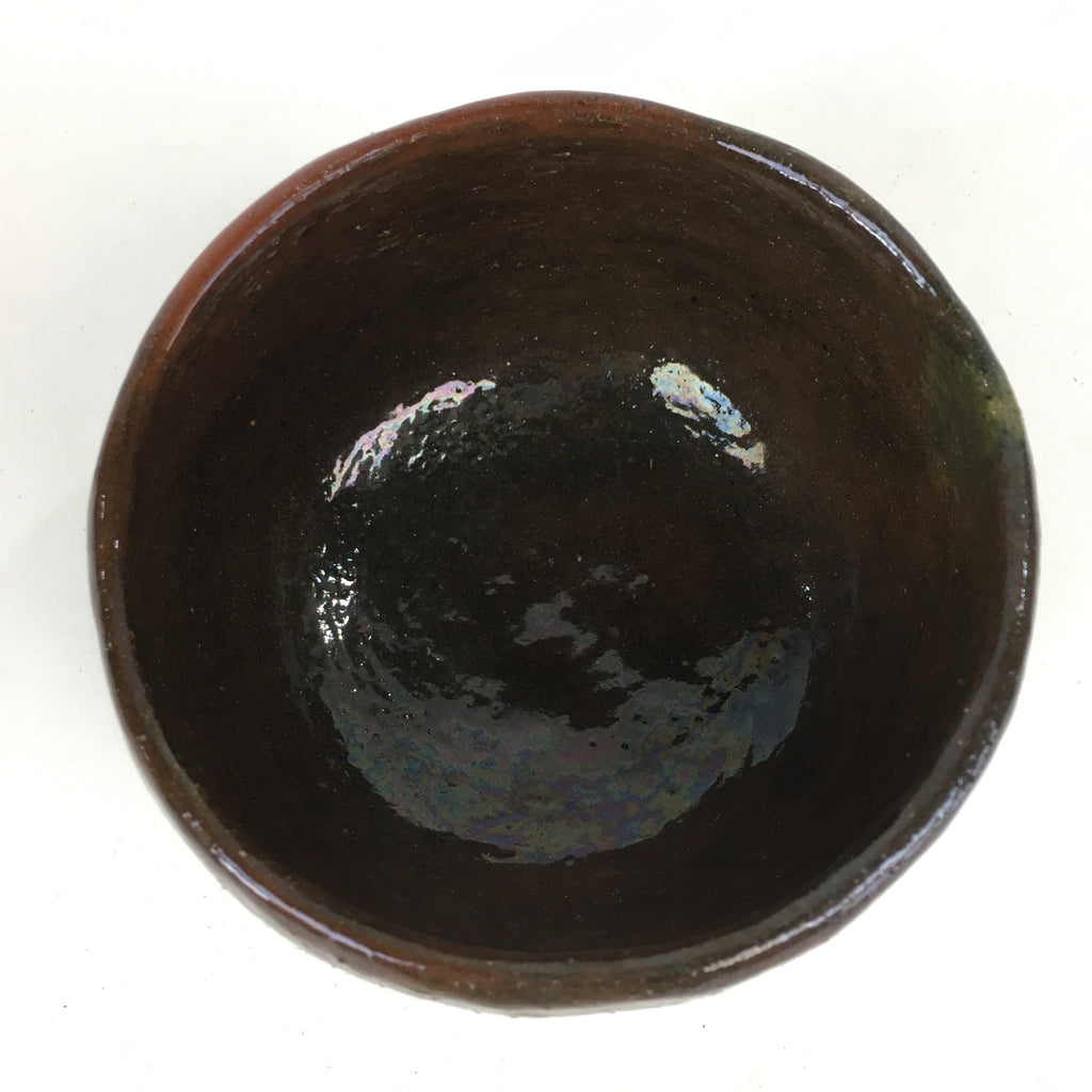 Japanese Ceramic Tea Ceremony Bowl Chawan Vtg Matcha Brown GTB835