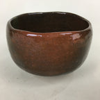Japanese Ceramic Tea Ceremony Bowl Chawan Vtg Matcha Brown GTB835