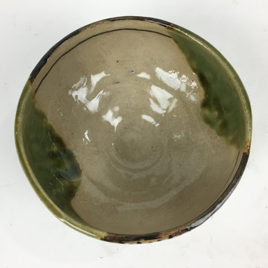 Japanese Ceramic Tea Ceremony Bowl Chawan Vtg Matcha Oribe Ware GTB829