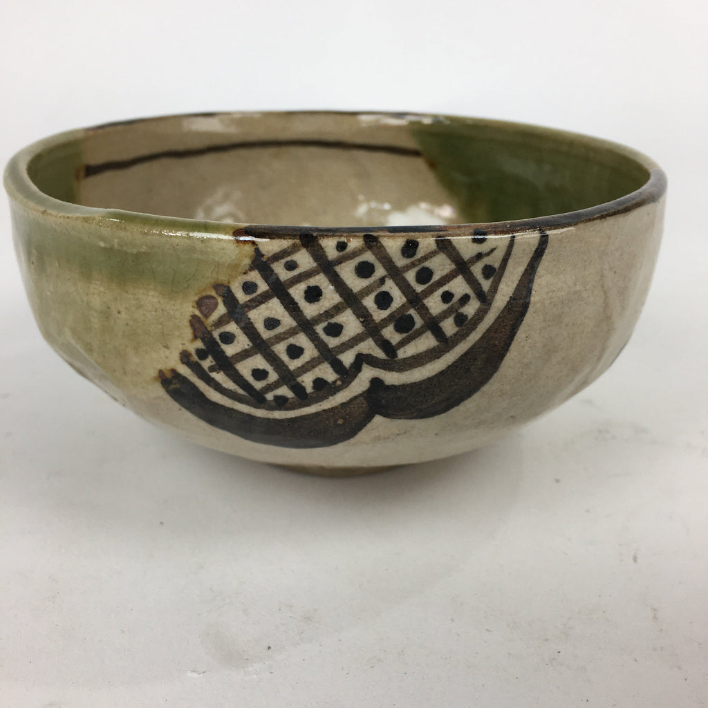 Japanese Ceramic Tea Ceremony Bowl Chawan Vtg Matcha Oribe Ware GTB829