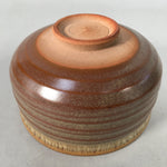 Japanese Ceramic Tea Ceremony Bowl Chawan Vtg Pottery Brown Flowing GTB689
