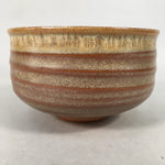 Japanese Ceramic Tea Ceremony Bowl Chawan Vtg Pottery Brown Flowing GTB689