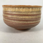 Japanese Ceramic Tea Ceremony Bowl Chawan Vtg Pottery Brown Flowing GTB689