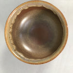 Japanese Ceramic Tea Ceremony Bowl Chawan Vtg Pottery Brown Flowing GTB689