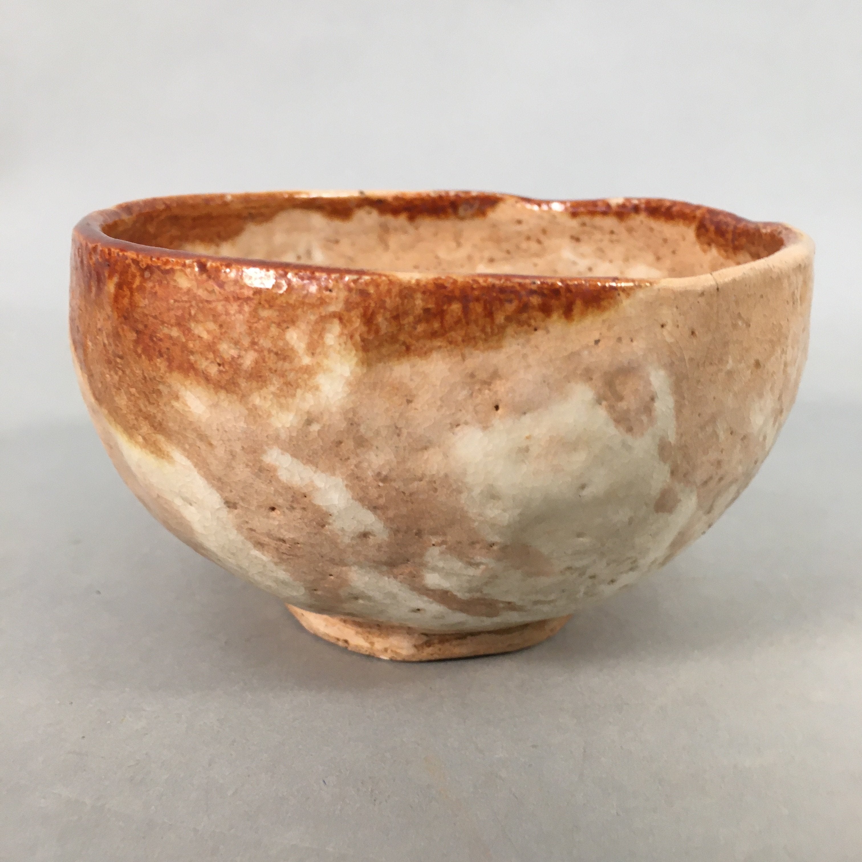 Japanese Ceramic Tea Ceremony Bowl Chawan Vtg Pottery Brown GTB693