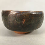 Japanese Ceramic Tea Ceremony Bowl Chawan Vtg Pottery Brown Green GTB697