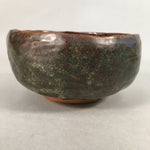 Japanese Ceramic Tea Ceremony Bowl Chawan Vtg Pottery Brown Green GTB697
