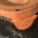 Japanese Ceramic Tea Ceremony Bowl Chawan Vtg Pottery Brown Green GTB697