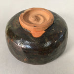 Japanese Ceramic Tea Ceremony Bowl Chawan Vtg Pottery Brown Green GTB697