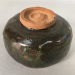 Japanese Ceramic Tea Ceremony Bowl Chawan Vtg Pottery Brown Green GTB697
