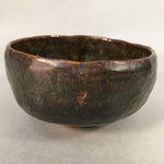 Japanese Ceramic Tea Ceremony Bowl Chawan Vtg Pottery Brown Green GTB697