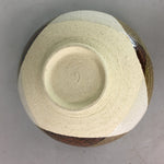 Japanese Ceramic Tea Ceremony Bowl Chawan Vtg Pottery Brown White GTB611