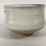 Japanese Ceramic Tea Ceremony Bowl Chawan Vtg Pottery Gray Crackle Glaze GTB686