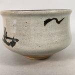 Japanese Ceramic Tea Ceremony Bowl Chawan Vtg Pottery Gray Crackle Glaze GTB686