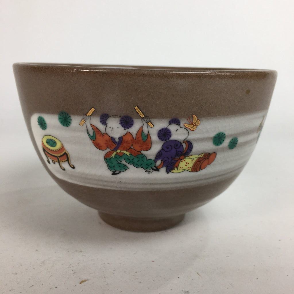 Japanese Ceramic Tea Ceremony Bowl Chawan Vtg Pottery Kyo ware Brown GTB723