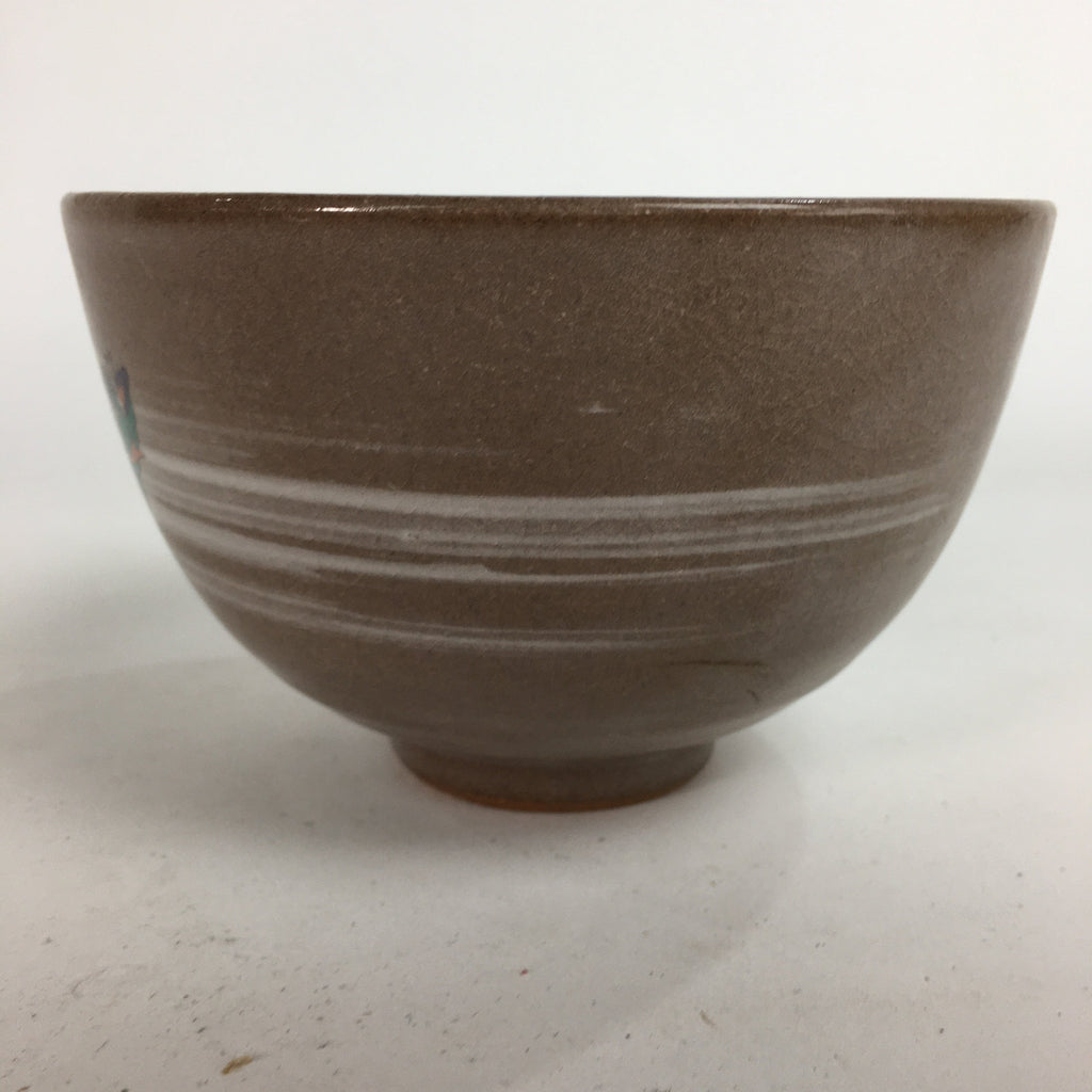 Japanese Ceramic Tea Ceremony Bowl Chawan Vtg Pottery Kyo ware Brown GTB723