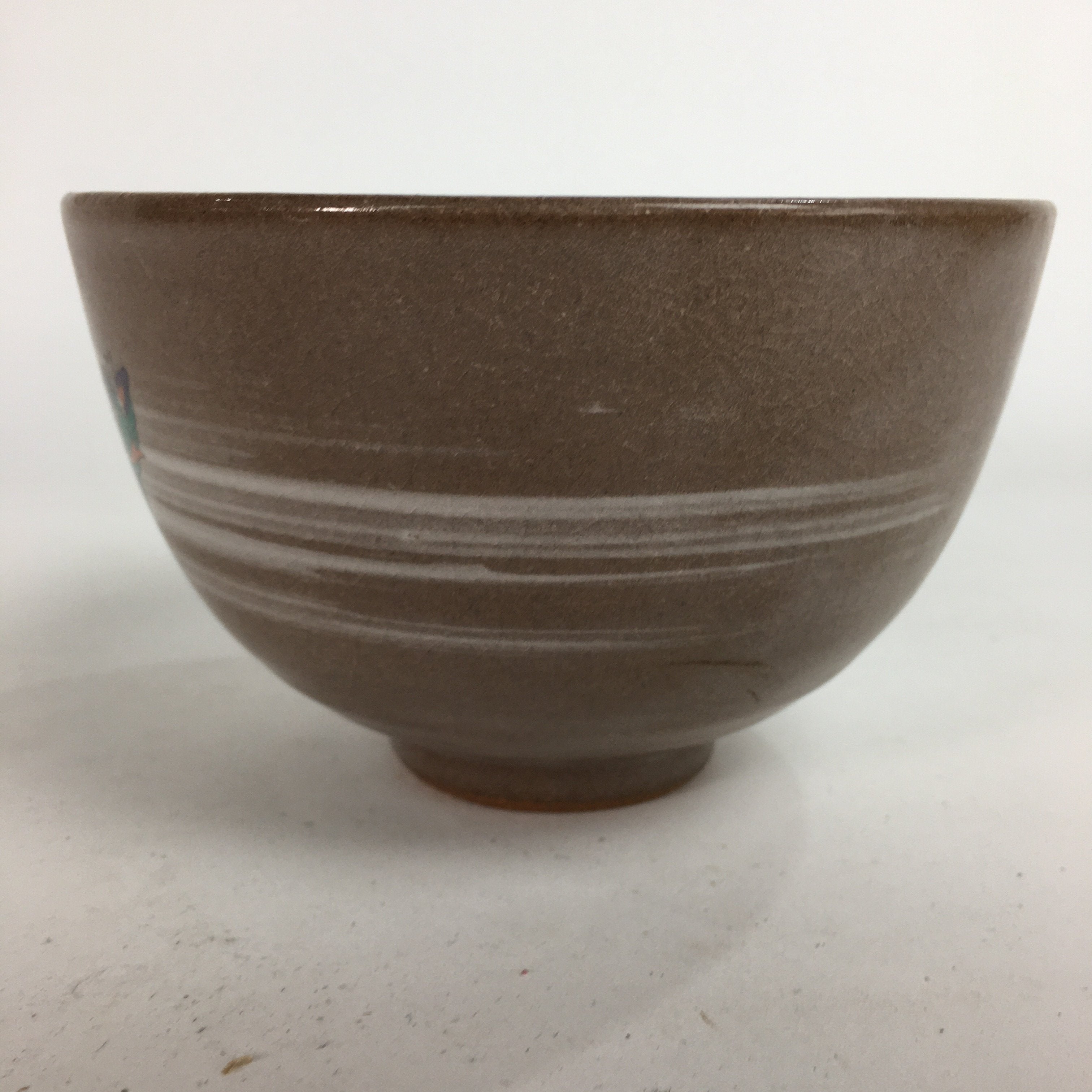 Japanese Ceramic Tea Ceremony Bowl Chawan Vtg Pottery Kyo ware Brown GTB723