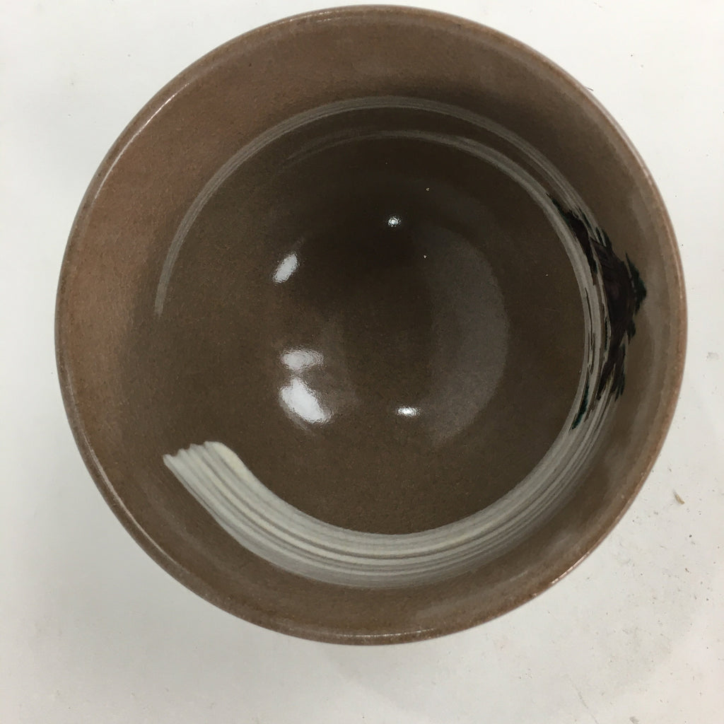 Japanese Ceramic Tea Ceremony Bowl Chawan Vtg Pottery Kyo ware Brown GTB723