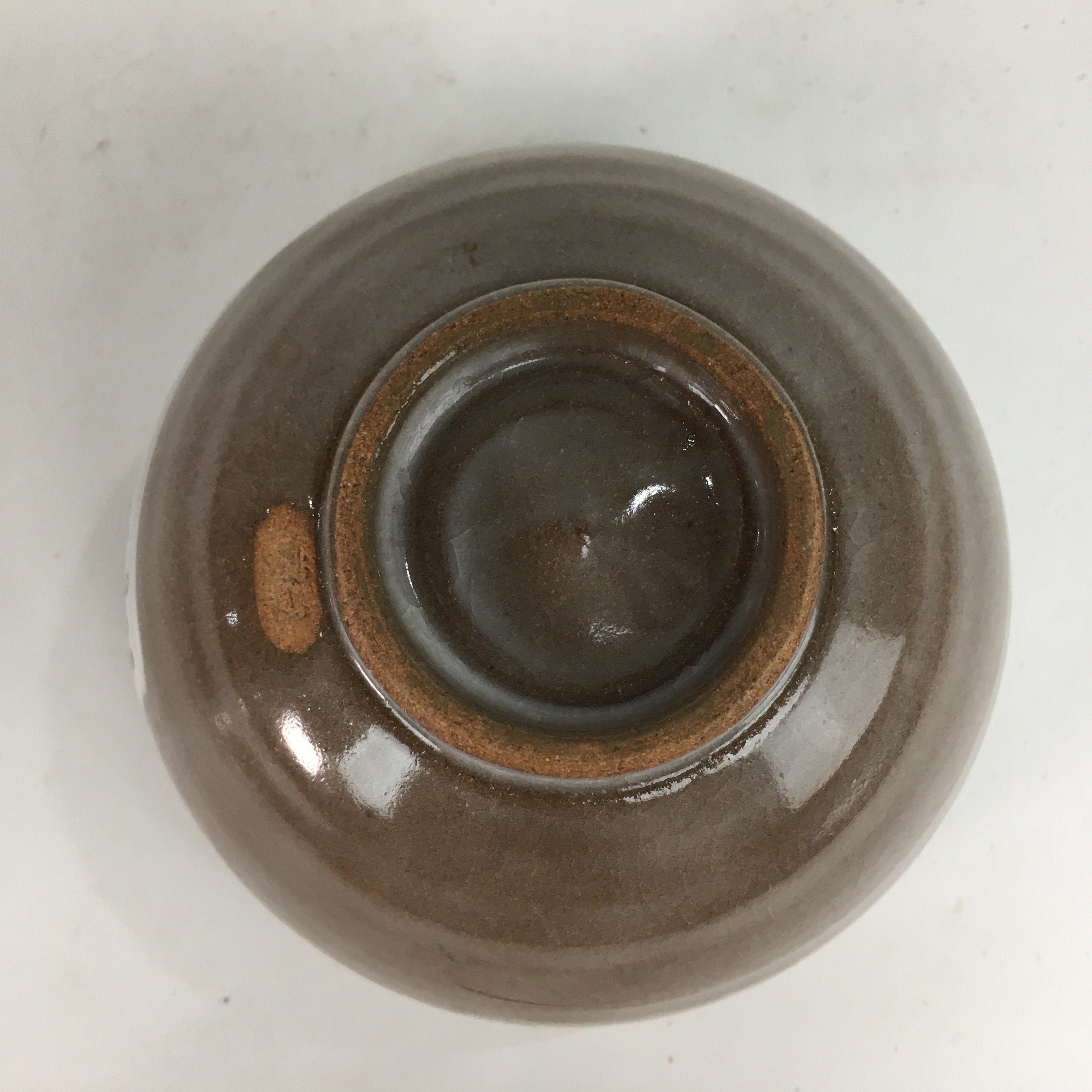 Japanese Ceramic Tea Ceremony Bowl Chawan Vtg Pottery Kyo ware Brown GTB723