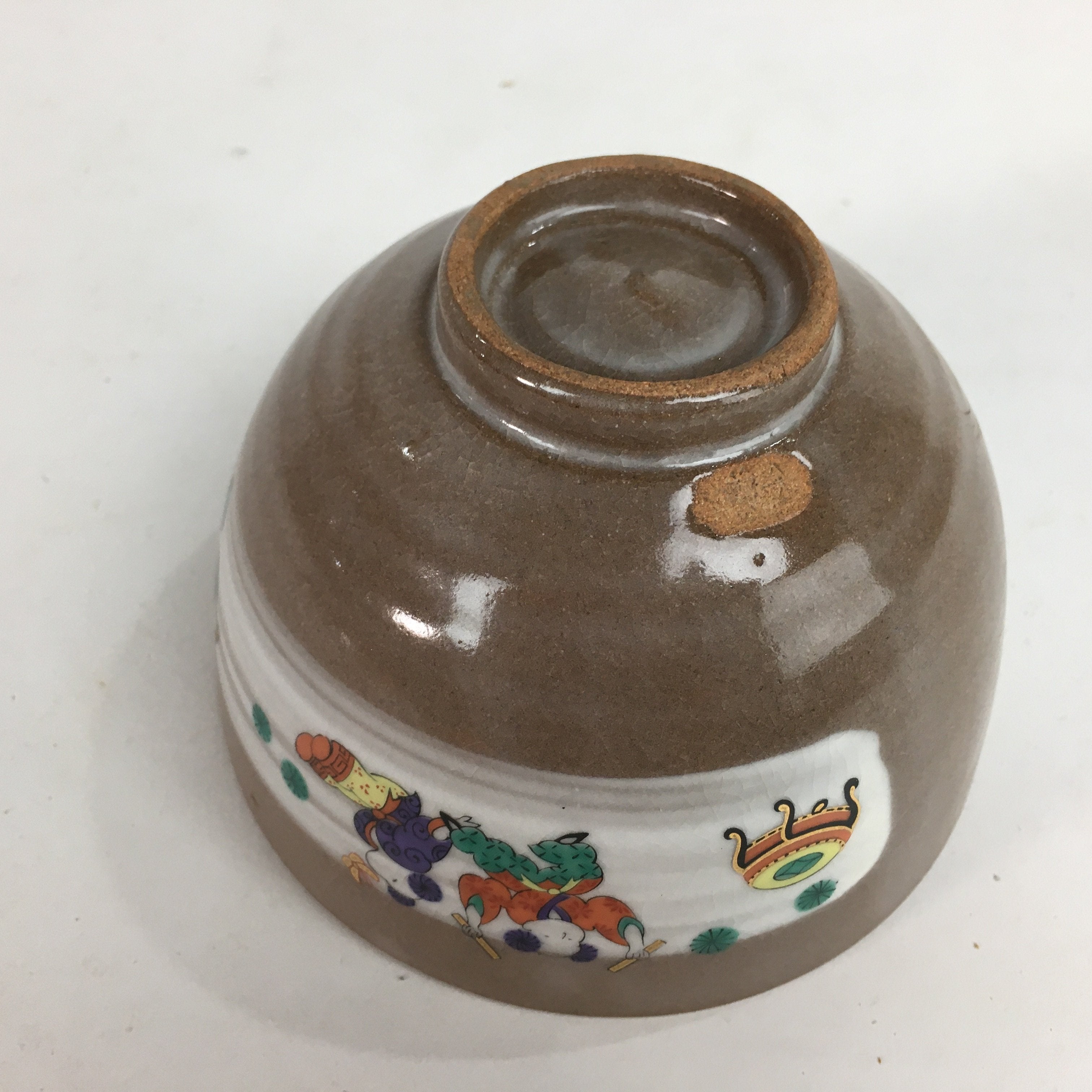 Japanese Ceramic Tea Ceremony Bowl Chawan Vtg Pottery Kyo ware Brown GTB723