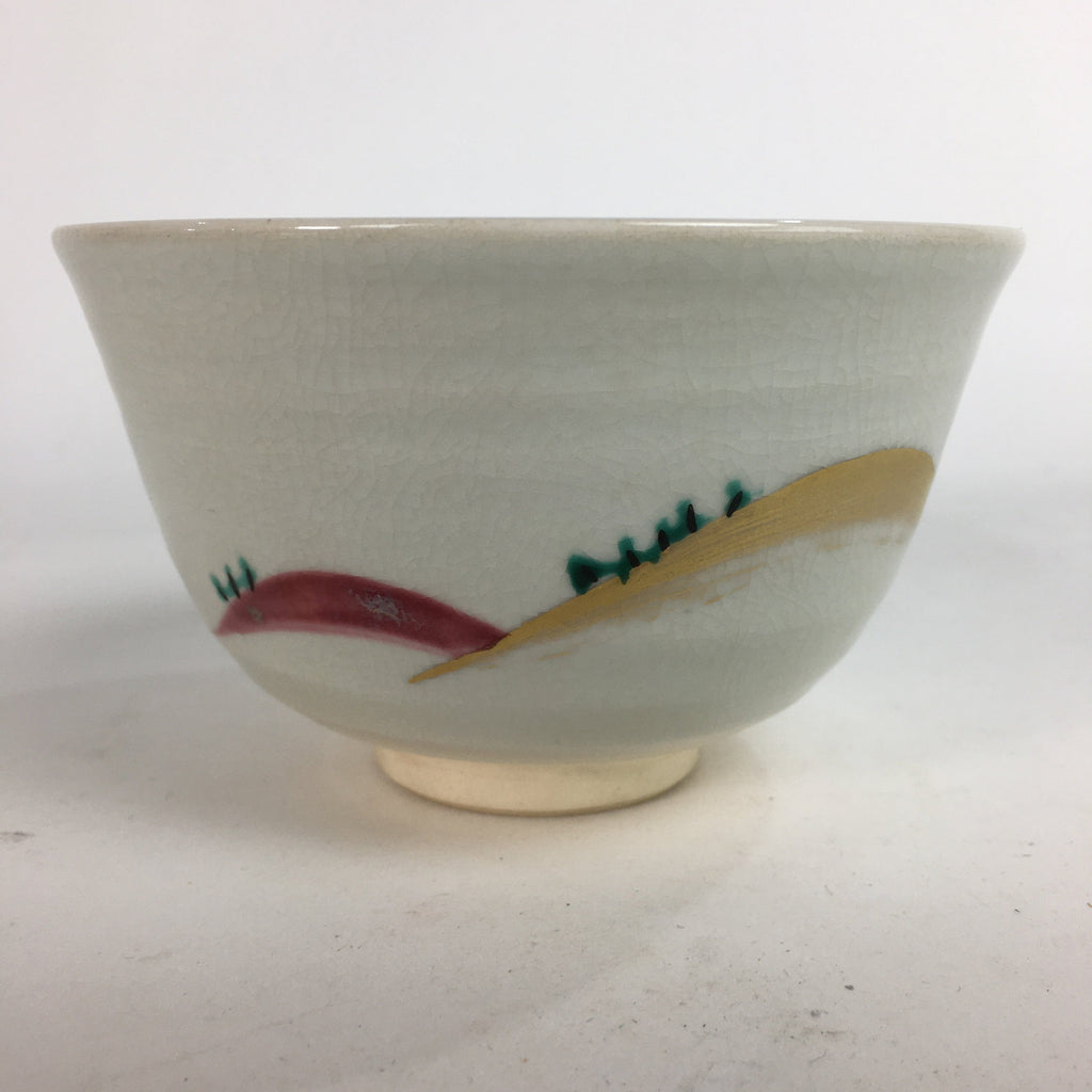 Japanese Ceramic Tea Ceremony Bowl Chawan Vtg Pottery Kyo ware GTB719