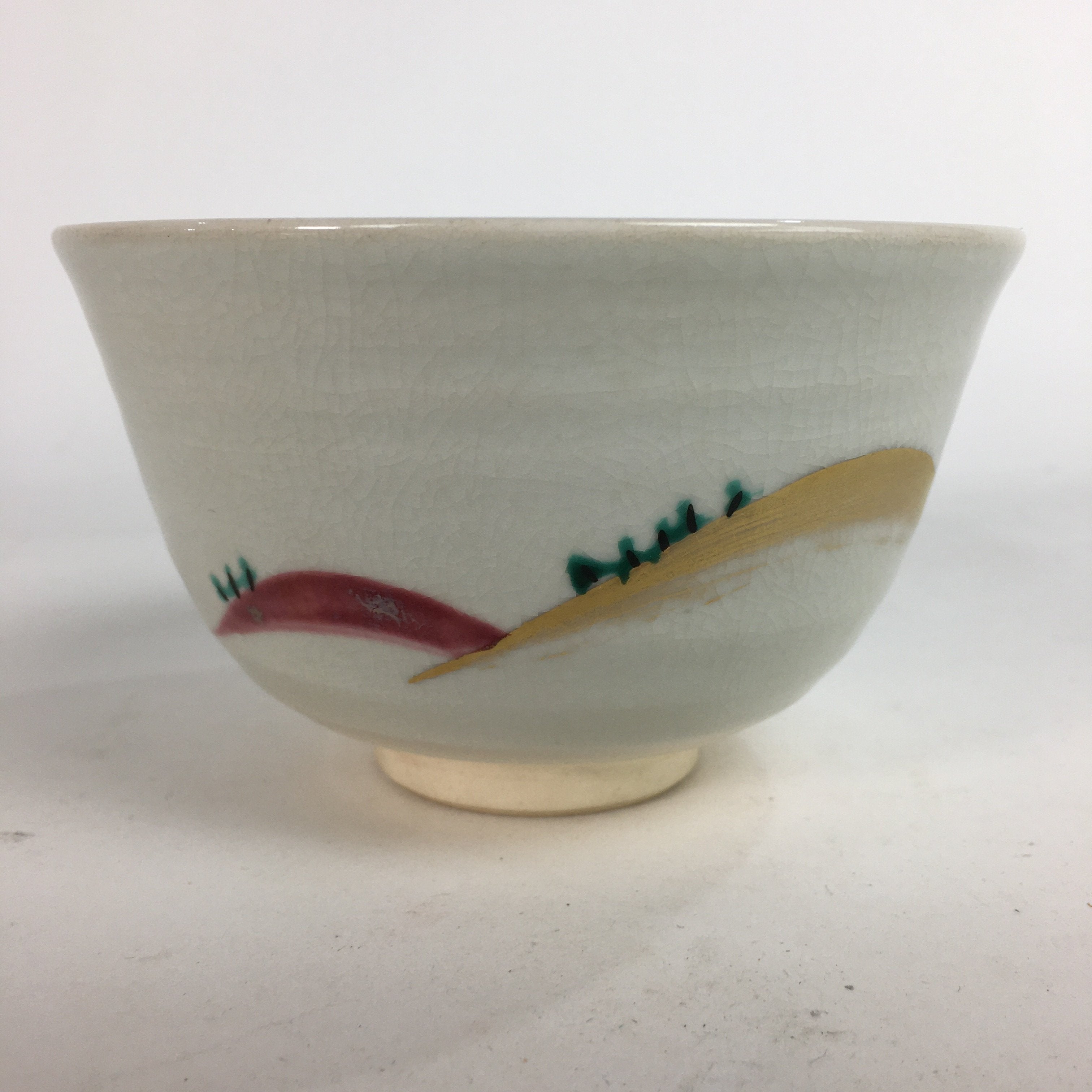 Japanese Ceramic Tea Ceremony Bowl Chawan Vtg Pottery Kyo ware GTB719